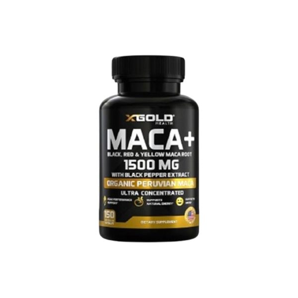 Click to see full view X Gold Health Organic Maca Root Powder Capsules 1500mg with Black | Red & Yellow Peruvian Maca Root Extract Gelatinized, Energy & Mood Supplement for Men & Women + Black Pepper for Best Benefits