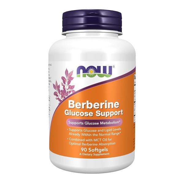 NOW Foods Supplements, Berberine Glucose Support, Combined with MCT Oil for Optimal Berberine Absorption, 90 Softgels
