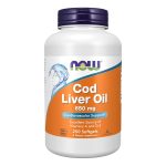NOW Foods Supplements, Cod Liver Oil 650 mg, Excellent Source of Vitamins A and D-3, 250 Softgels