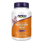 NOW Foods Supplements, Hyaluronic Acid 100 mg, Double Strength with L-Proline, Alpha Lipoic Acid and Grape Seed Extract, 120 Veg Capsules