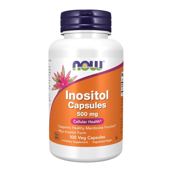 NOW Foods Supplements, Inositol 500 mg, Healthy Membrane Function*, Cellular Health*, 100 Veg Capsules