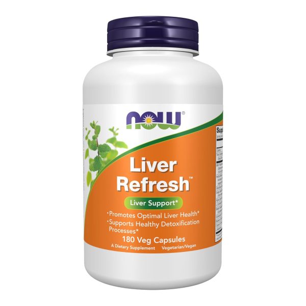 NOW Foods Supplements, Liver Refresh™ with Milk Thistle Extract and unique Herb-Enzyme blend, 180 Veg Capsules