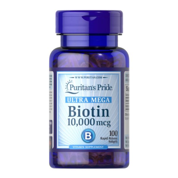 Puritan's Pride Biotin - 10,000mcg - 100 Softgels