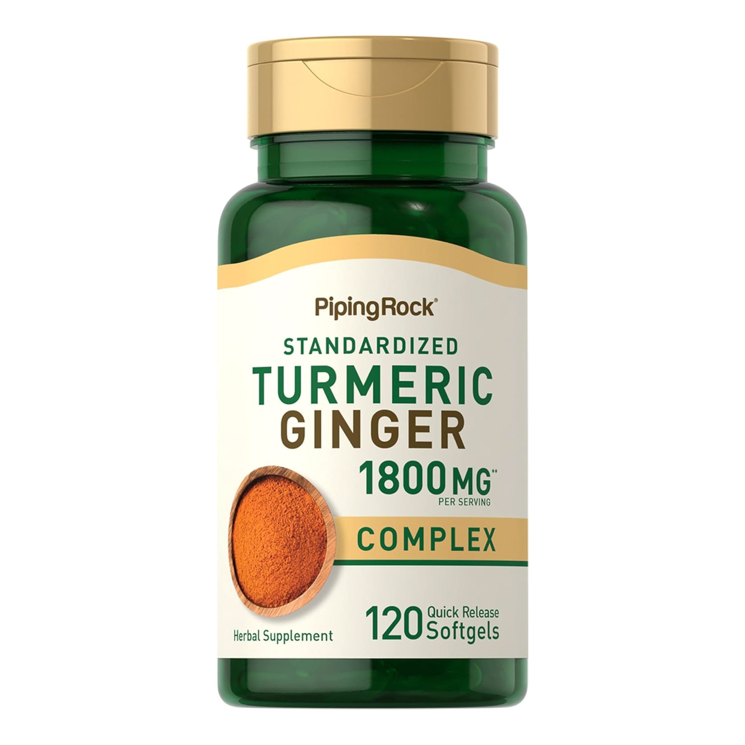 Web 8-01 Piping Rock Turmeric Ginger - 1,800mg - 120 Softgels - Image 1