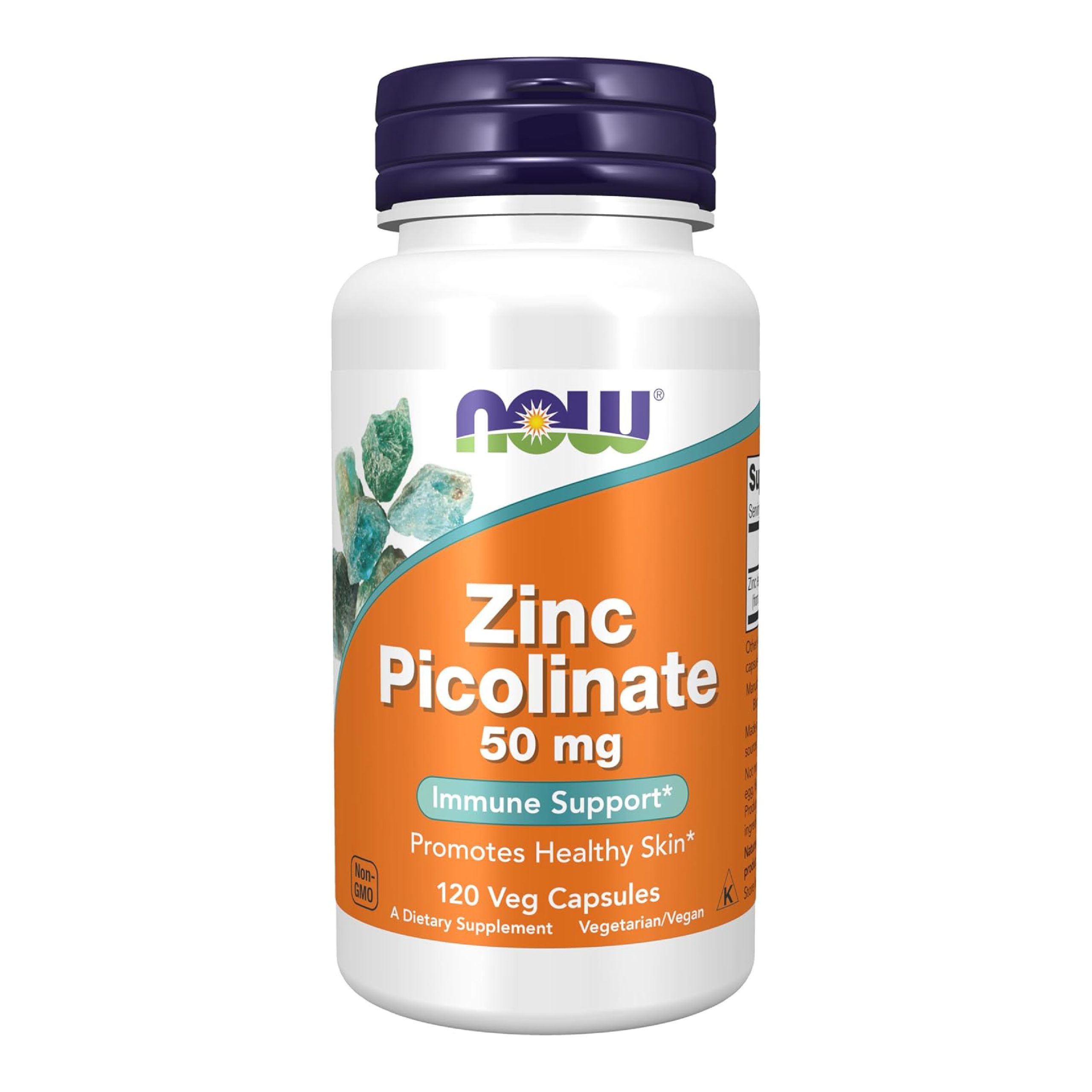 Web 9-01 NOW Foods Supplements, Zinc Picolinate 50 mg, Supports Enzyme Functions*, Immune Support*, 120 Veg Capsules (Packaging may vary) - Image 1