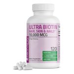 Bronson Basics Ultra Biotin 10,000mcg Hair Skin and Nails Supplement - 120 Veg Capsules