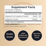 NatureBell Magnesium Taurate - 1,500mg - 240 Capsules - Image 2