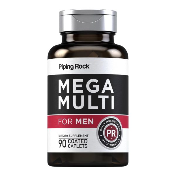 PipingRock Mega Multiple Men 90 Coated Caplets